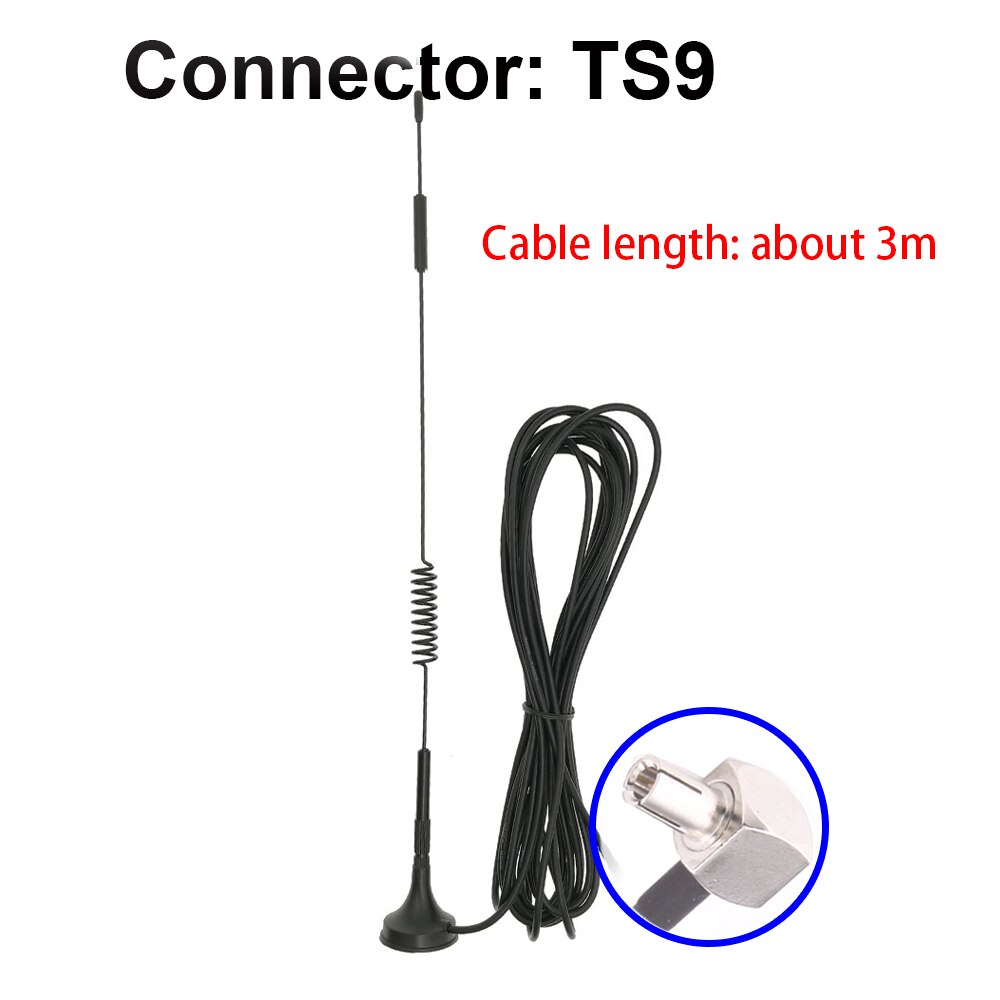 700-2700MHz 12dBi 2G 3G 4G LTE Magnetic Antenna TS9 Connector SMA Male GSM External Router Antenna: TS9-3M-cable