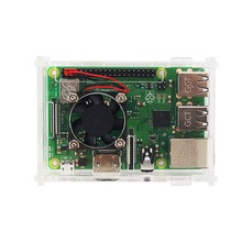 VITA-Per Il Raspberry Pi 3 Modello B +(Plus) caso acrilico Trasparente Coperchio Della Scatola Borsette + Ventola Di Raffreddamento + Alluminio del Dissipatore di Calore Per Raspberry: Default Title