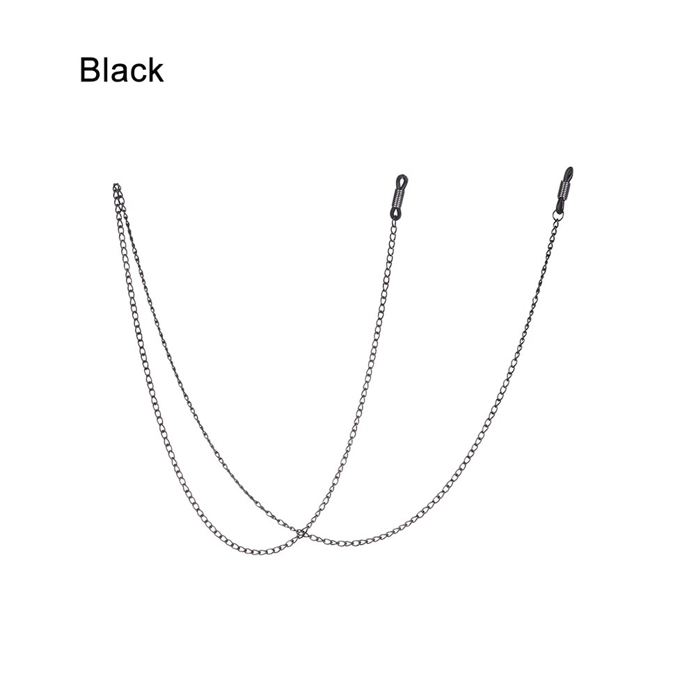 Unisex briller solbriller briller hip-hop vintage kædeholder snor lanyard halskæde brille kæde holder: Stil 2- sort