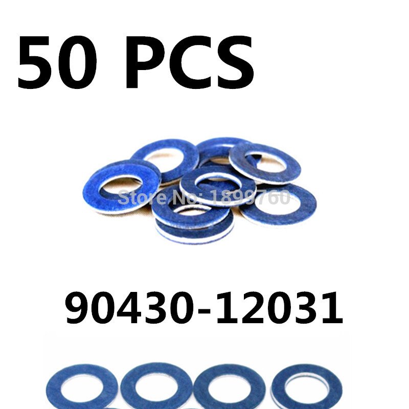 50 PC Car Oil Drain Plug Gasket FOR Toyota RAV4 CAMRY PRIUS LAND CRUISER HIACE FOR LEXUS IS200/300 ES300 SC430 GS300 90430-12031