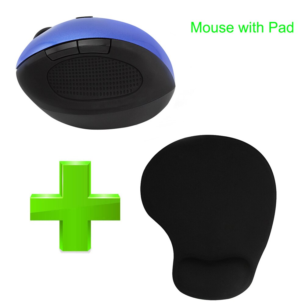 CHYI Wireless Mouse Ergonomic 2.4Ghz 800/1200/1600 DPI 6D Optical Mini Vertical Mice with Wrist Rest Mouse Pad Kit For PC Laptop: Blue with Pad