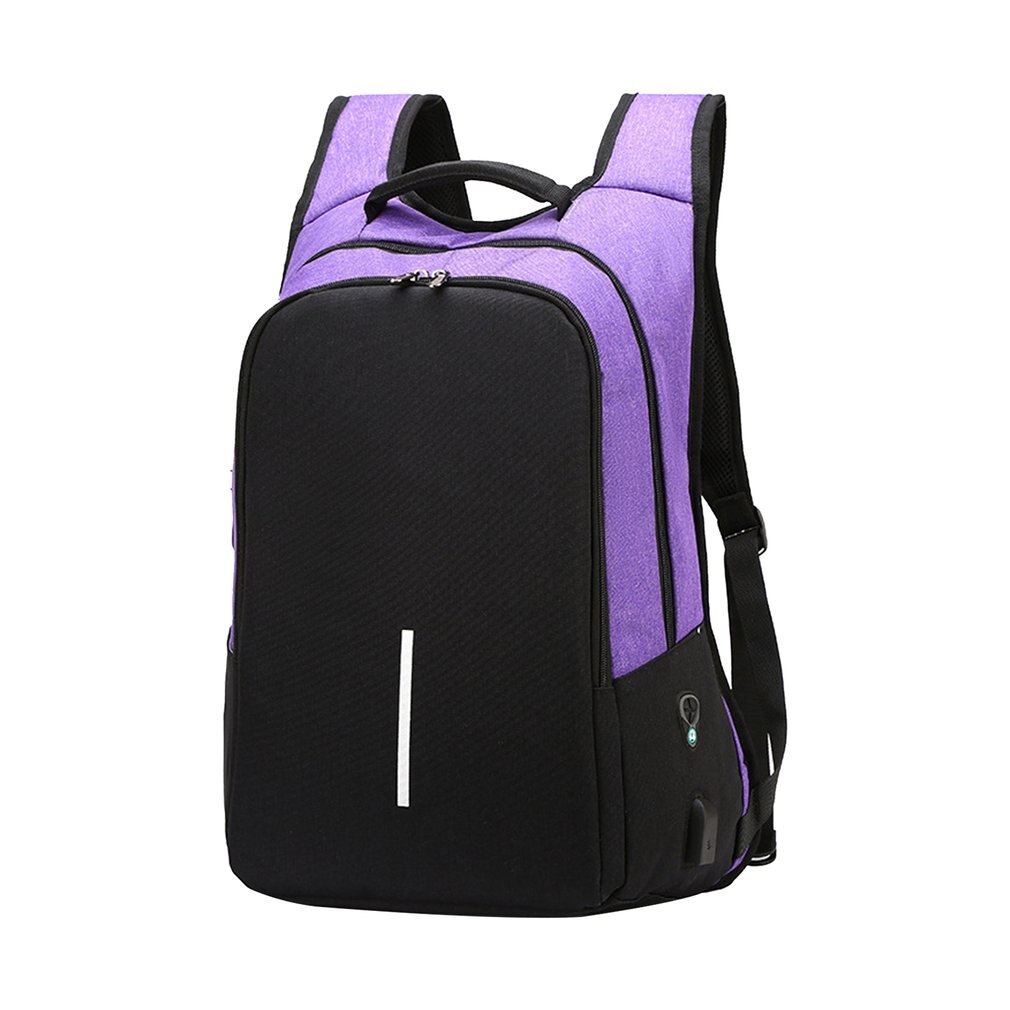 Sac antivol 17 pouces ordinateur portable sac à dos voyage sac à dos femmes grande capacité affaires USB Charge collège étudiant sacs à bandoulière: purple