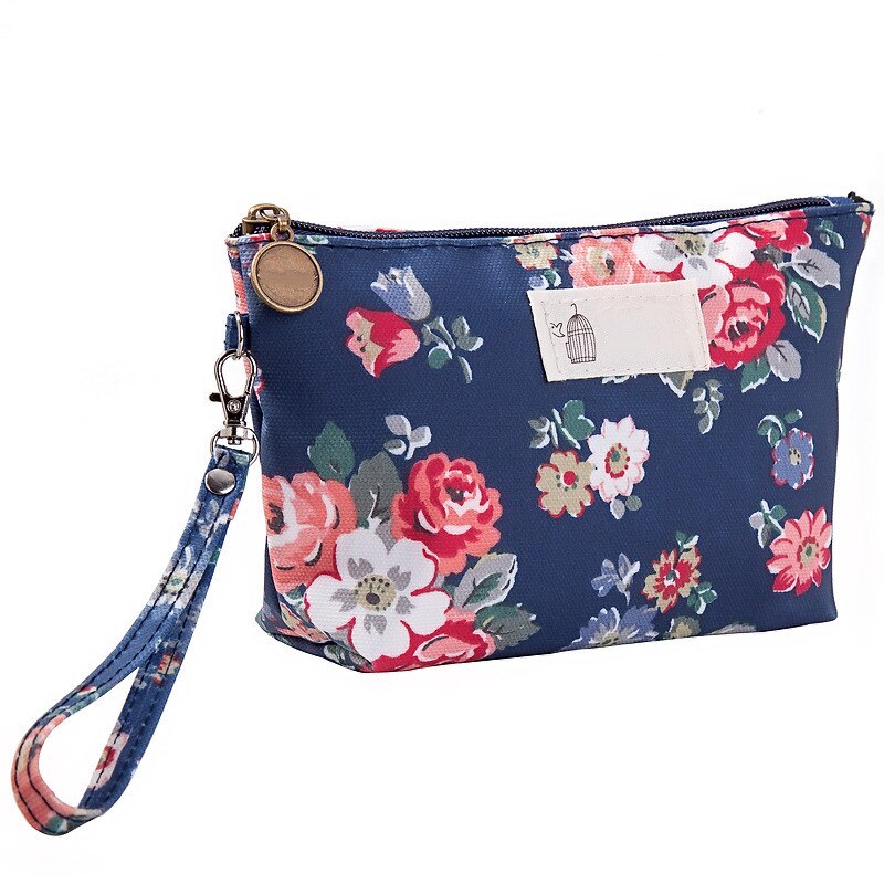 Travel Make Up Bag Organizer Zipper Flower Cosmetic Bag Women Lady Tote Washing Toiletry Makeup Pouch Bags: B