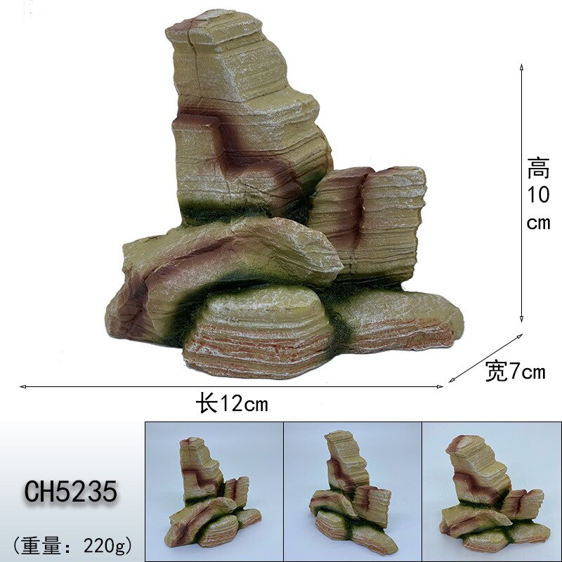 Rocas decorativas artificiales para acuario, paisajismo del tanque de peces, accesorios para acuascape, cueva de reptiles, camarones, ornamento de cueva escondite de piedra: 9
