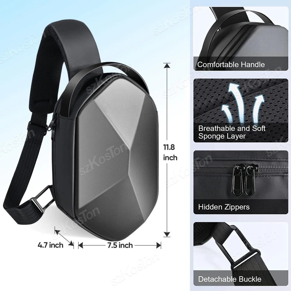 Estuche de transporte VR para Meta Quest 3 Elite, mochila cruzada con correa, bolsa de almacenamiento de viaje para accesorios Oculus Quest 2 Pico 4: Default Title