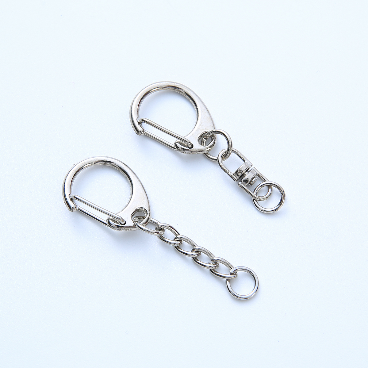 10/20/50/100 Uds. Anillos de llavero con gancho a presión D a granel con anillo de salto abierto y conector para llavero y suministros de costura DIY