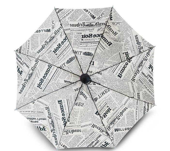 Parapluie en forme de journal Vintage, pour femme et enfant, Mini parapluie pliant, résistant à la pluie, NL8471
