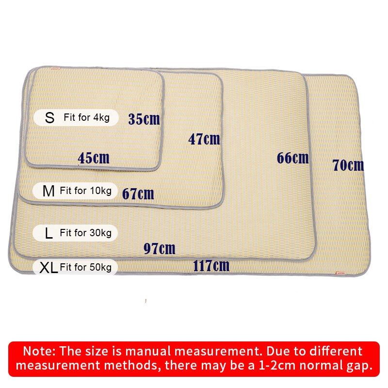 HOOPET – grand tapis d'été en rotin pour chien, lit Cool, lavable, chenil, coussin doux, accessoires de lit pour animaux de compagnie