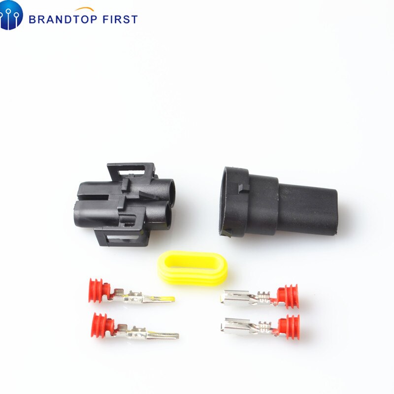 Pack De 2 Connecteurs étanches Pour Voiture électrique Marine - 4 Broches, Fil Rouge Et Noir De 10cm