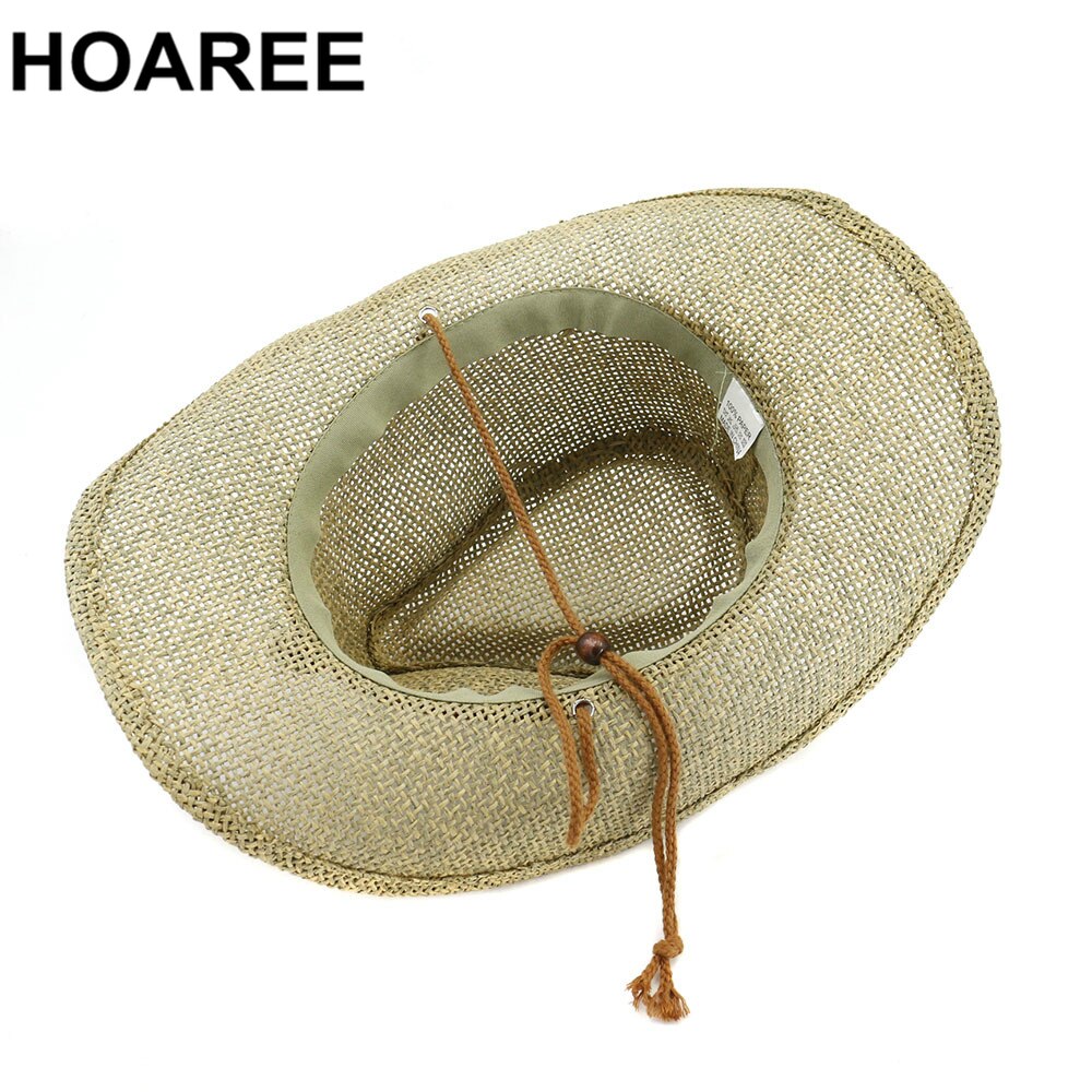HOAREE 2022 Cowboy Hat Womens Sun Hat Female Vintage Ladies Straw Hat Western Cowgirl Women Summer Hat
