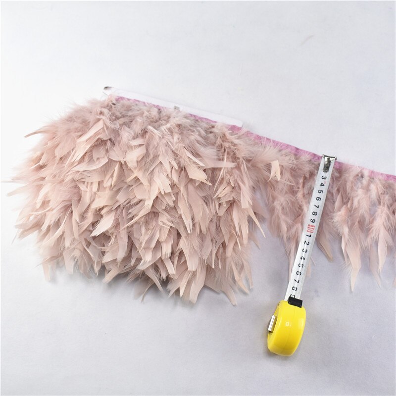 10Meter Mintgroen Mooie Turkije Veren Lint Fringe 4-6Inch Marabou Veren Trimmen Rok Jurk Versieringen party: Leather pink