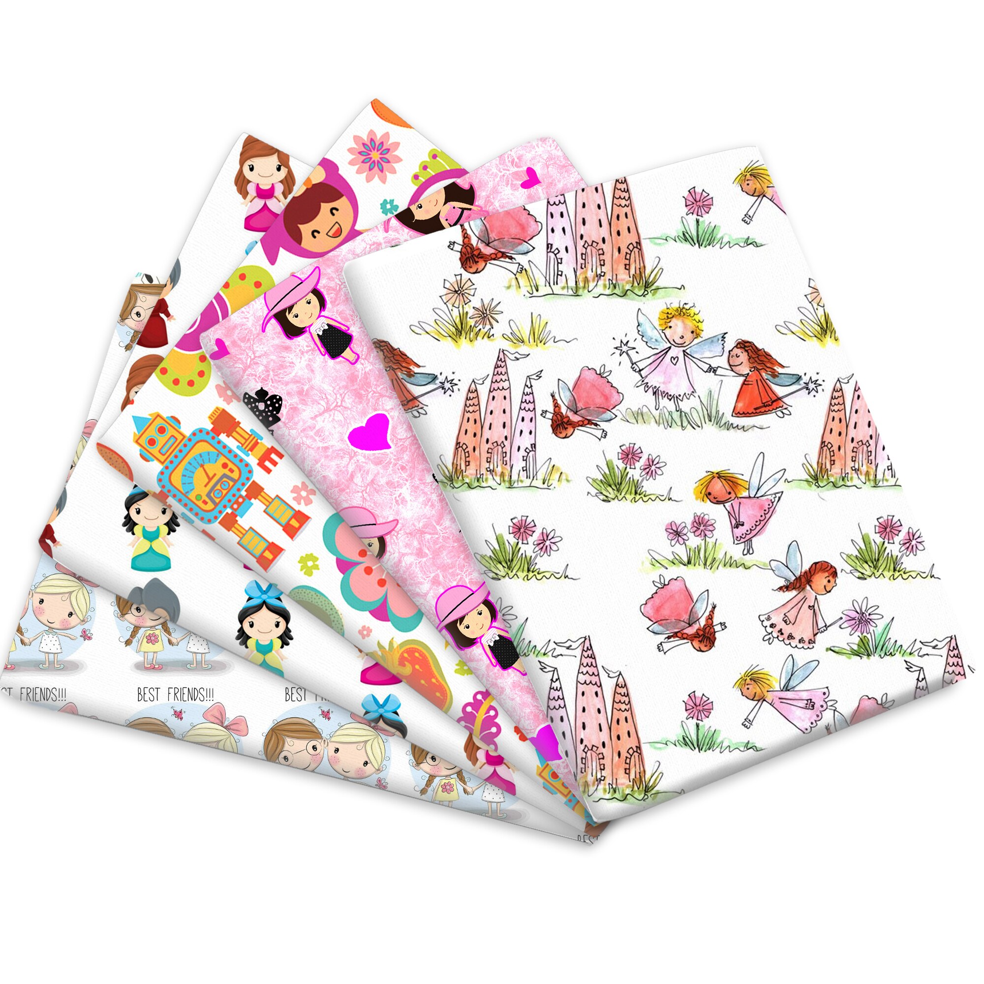 50*145cm Girl Series 100% Cotton Fabric Patchwork Sewing Quilting Fabrics Needlework For Tissue DIY Cloth Sewing Dress ,1Yc17433