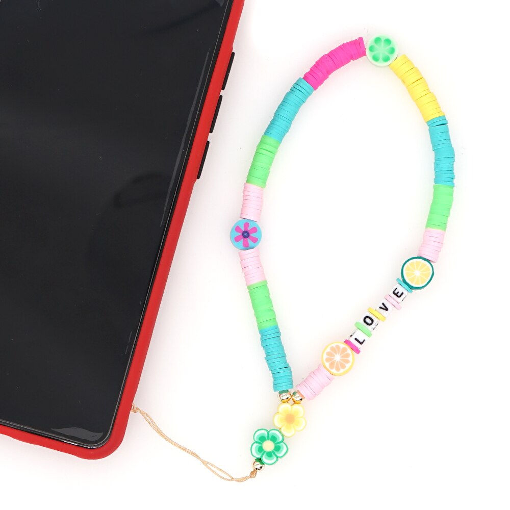 Go2Boho Pols Ketting Voor Telefoon Houder Zomer Strand Telefoon Chains Leuke Fruit Band Vrouwen Kleurrijke Polymeer Klei Heishi Kralen Lanyard: QT-K210017A