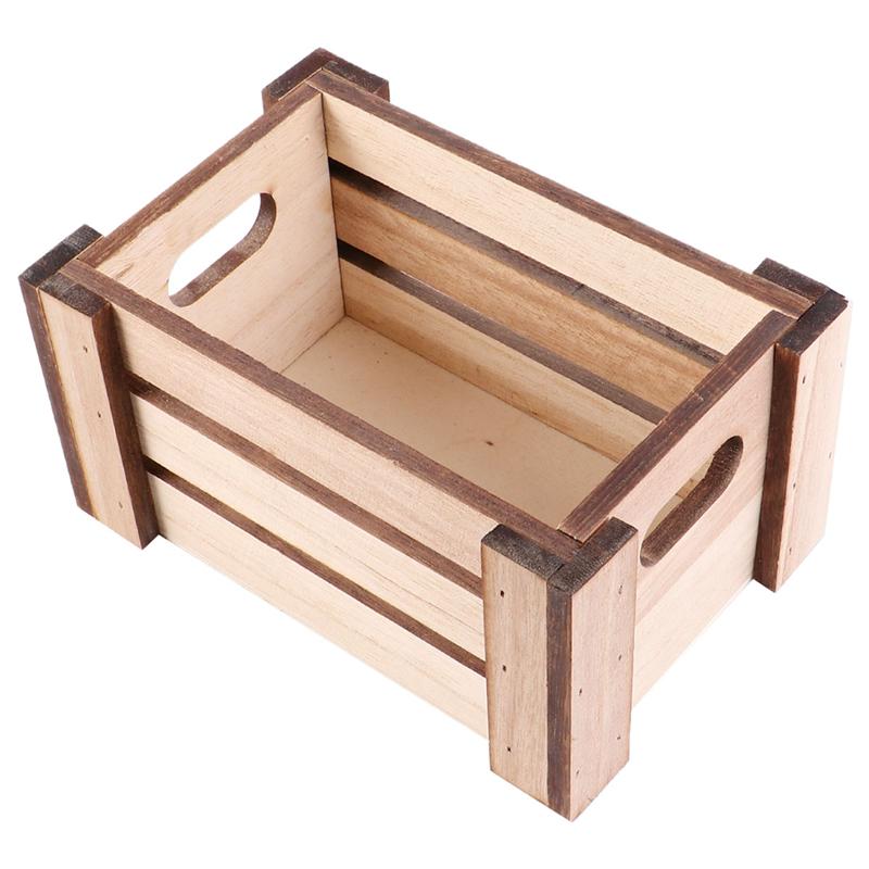 Wooden Storage Desktop Organizer Desk Box Home Decoration Wood Color Organizer Box Table Storage Box (Small): Default Title