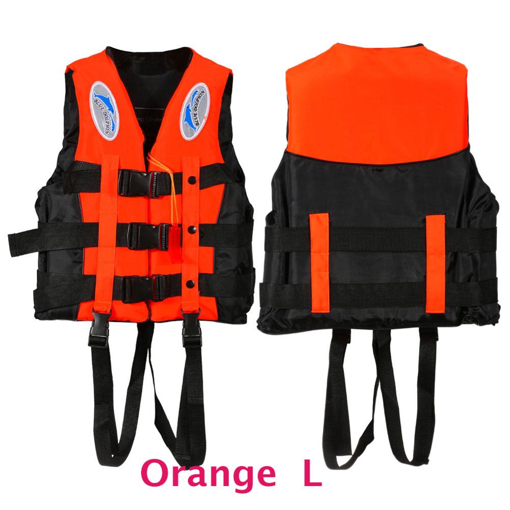 Adult Life Jacket Vest Swimwear Life Vests Jackets with Whistle for Water Sports Man Jacket Swimming Boating Drifting Jacket: Orange L