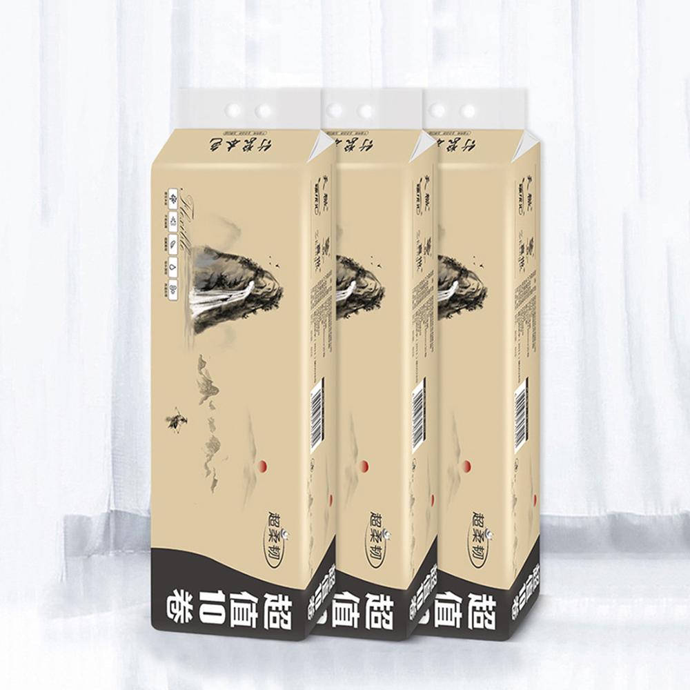 10 Rolls/Lot Hollow roll paper Toilet Roll Paper 4 Layers Home Bath Toilet Roll Paper Primary Wood Pulp Toilet Paper Tissue Roll