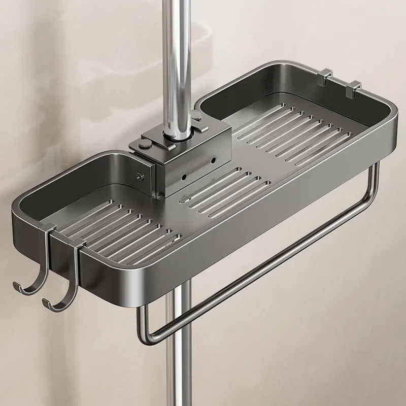 Soporte para cabezal de ducha de baño, montado en la pared, No requiere perforación, organizador de champú, estante de almacenamiento de integrado