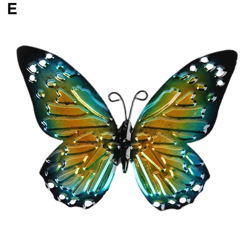 3D Metal Butterfly Decor Inspirational Sculpture Wall Deco For Outdoor Garden Decoration Animal Miniatures Statues Artwork 2022: 05