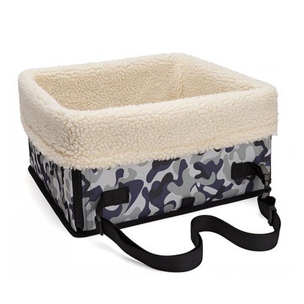 Behogar Draagbare Opvouwbare Wasbare Warm Pet Car Seat Carrier Booster Transport Case voor 5kg Hond Kat Outdoor Activiteiten Levert: Camouflage