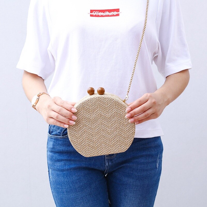 Mode Vrouwen Messenger Bags Gebreide Vintage Dag Koppelingen Avondtassen Geweven Keten Schoudertas Crossbody Zakken Stro Rieten Handtas