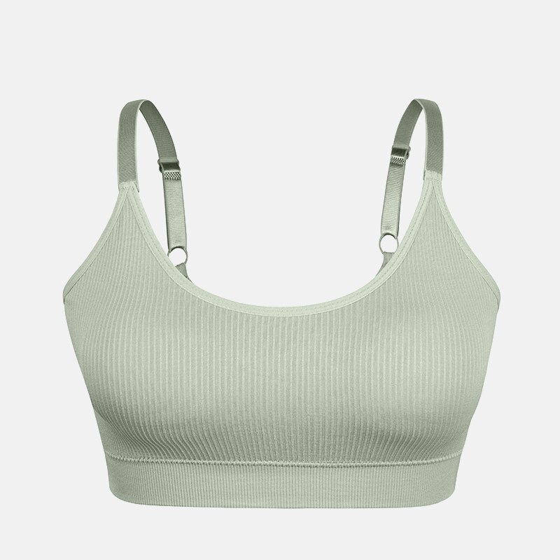 U-formet dame push-ups fitness sports skjorte stødsikker løbe bh dame gym sømløs træningsvest: 3
