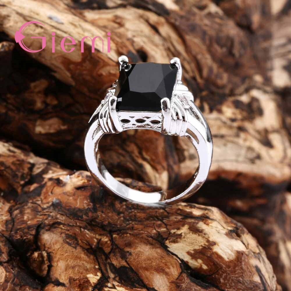 Daily Wear Rings Top Lead & Nickel Free Black Cubic Zirconia 925 Sterling Silver Men Party Rings