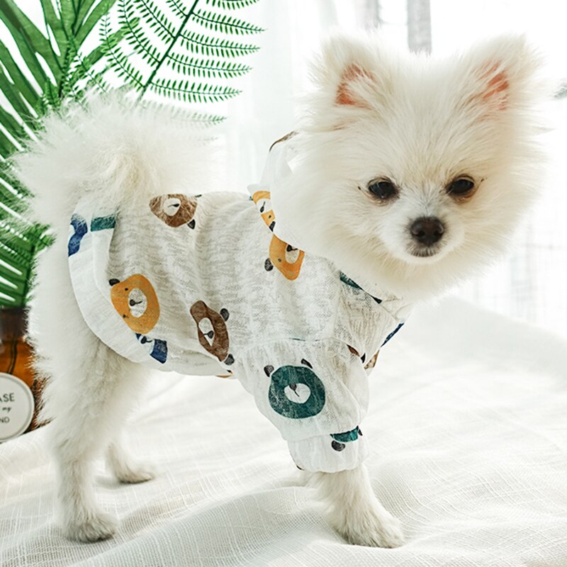 Solcreme hundetøj sommer tynd hundetøj til hunde yorkshire shih tzu skjorter hvalp kat hættevest tshirt chaleco perro