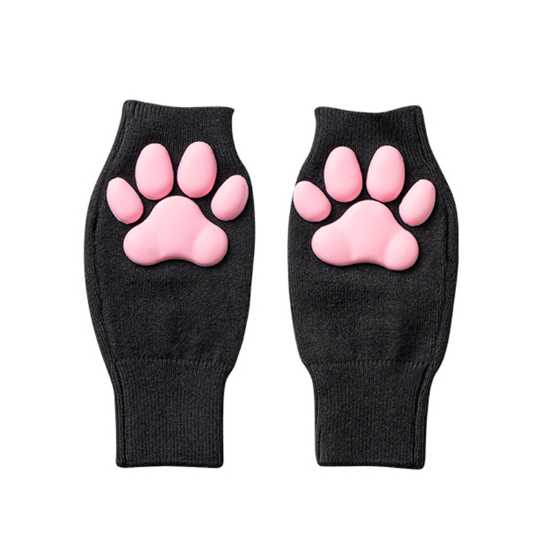Guantes de silicona 3D con forma de Pata de Gato para mujer, guantes sin dedos, para Cosplay, Navidad y Halloween: 012