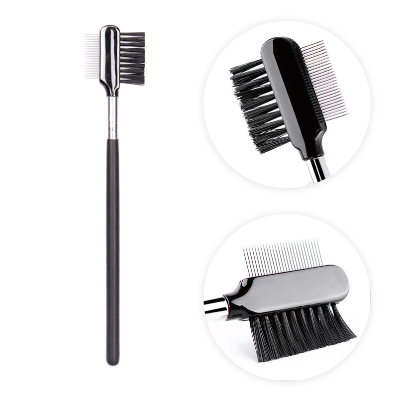 Double Head Steel Eyebrow Comb Pick Stick Eyelashes Extension Brush Eyelash Perm Lifting Separating Tools Cosmetic Makeup Tools: GRAY