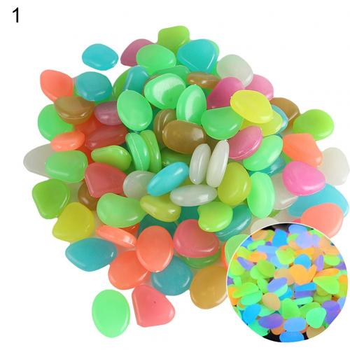 10Pcs Eco-Friendly Luminous Glowing Artificial Stone Aquarium Fish Tank Bonsai Garden Decor In The Dark Pebbles Stones: Multicolor