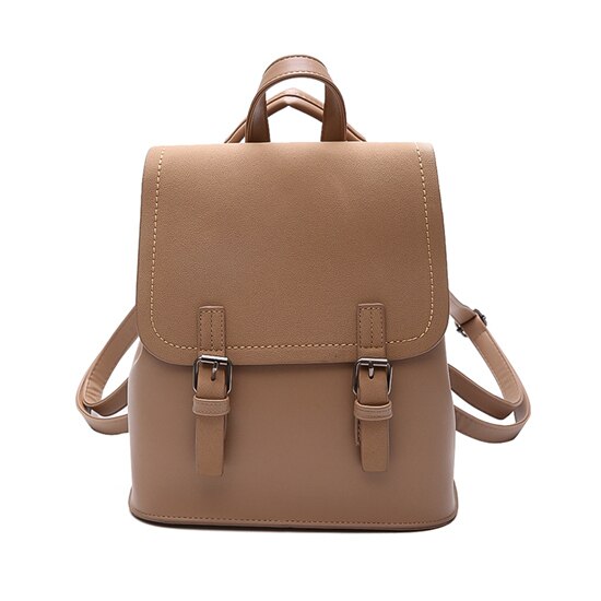 DIDABEAR Leather Small Backpack Women Backpacks Female School Bags for Girls Travel Bag Black Pink Brand: Khaki