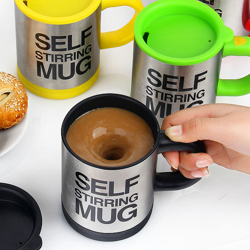 Selbst Rühren Kaffee Becher Elektrische Rotierenden Edelstahl Automatische Selbst Mischen Tasse Heimat Büro Reise Rührgerät Tasse mit Deckel