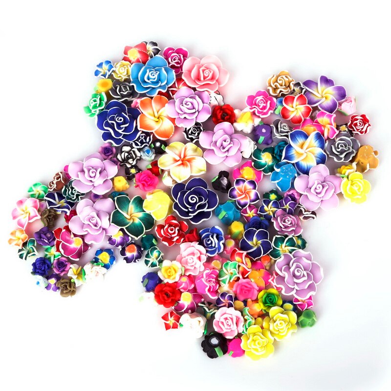 5-10 Stuks Mode Mooie Charmant Gemengde Kleur Polymer Clay Bloem Losse Spacer Kralen 10-30mm