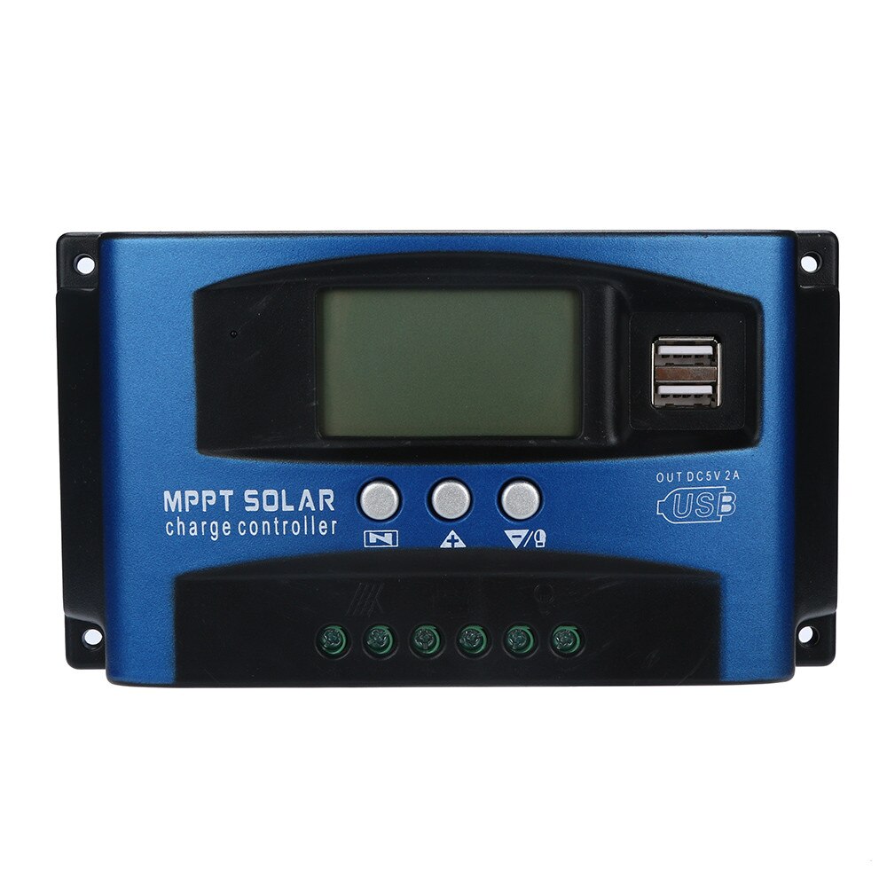 MPPT 40/50/60 Solar Charge Controller Dual USB LCD Display 12V 24V Auto Solar Cell Panel Charger Regulator with Load 90716