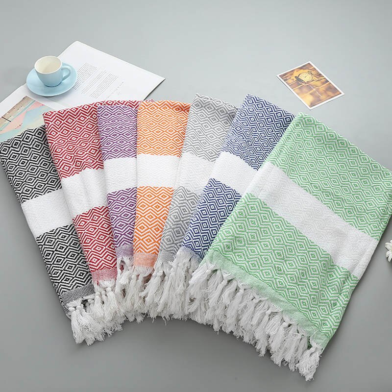 Turkish Tassel Bath Towel for Women Adult Beach Towels Summer Shawl Sunscreen Tassel Tapestry 100x180cm Bath Towel Towel