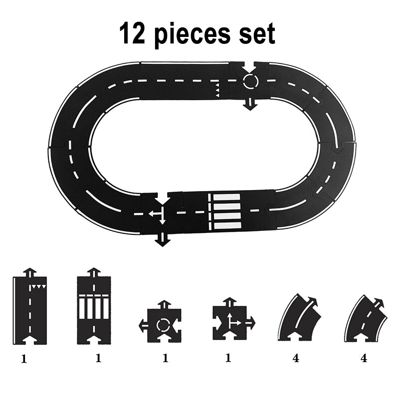 DIY PVC Puzzles Track Play Set Road Car Track Baby Puzzle Game Mat Floor Carpet Educational Learning Toys Nordic Kids Room Decor: 12 pcs set