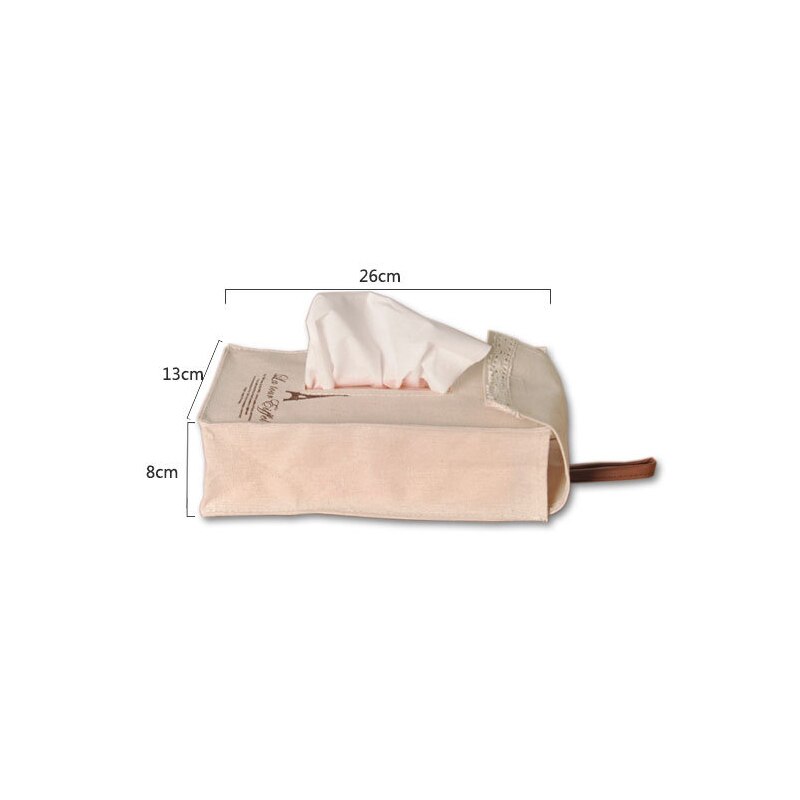 Bomuld linned tissue boks bøjle væv opbevaring kasser hjemme bil papir håndklæde servietter servietter boks boks hængende væv holder