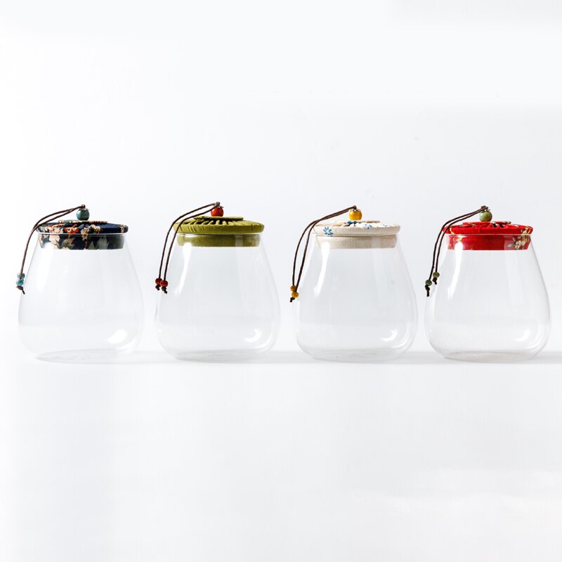 Glass Sealed Jar Tea Can Household Transparent Moisture-proof Storage Bottle Food Kitchen Storage Box