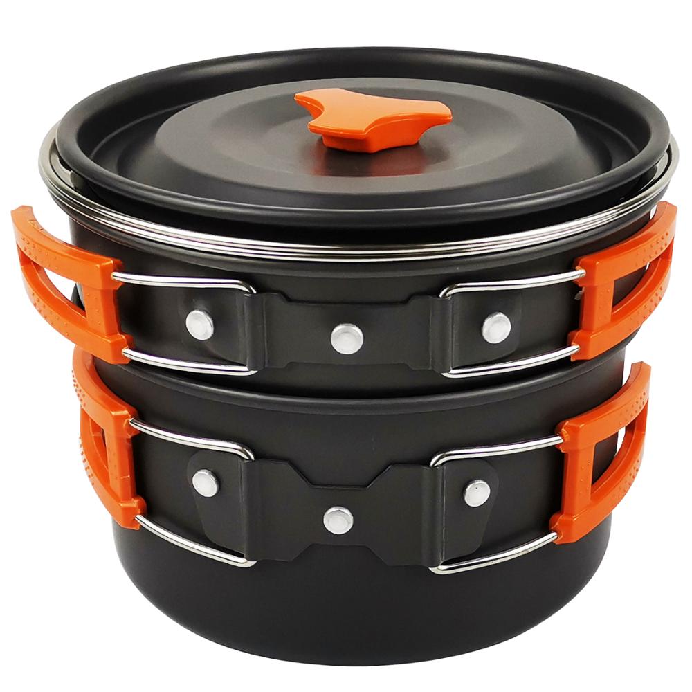 Zestaw garnków biwakowych na świeżym powietrzu naczynia stołbyć winnym kuchenka robić gotowania zestaw podróżny patelnia piesze wycieczki piknik narzędzia kempingowe GL-1126