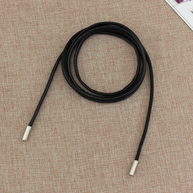 Cinturón de cadena de cintura de cuerda de cuero para mujer, corbata de decoración Simple, 156cm de longitud, cuerda de cintura anudada, pretina de cordón Vintage: Blanco