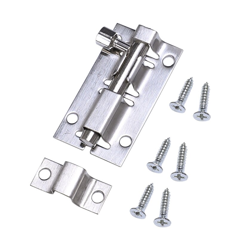 5Pcs 2 Inch Lengte Rvs Deurslot Sliding Lock Barrel Bolt Zilver