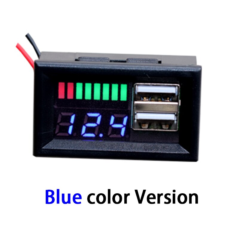 1S 2S 3S 4s 5s 7S 12V 24V 36V indicatore di capacità della tensione della batteria misuratore doppio telefono USB carica riconoscere Li-ion Lifepo4 piombo acido: 7.4V 2S 8.4V / blue color