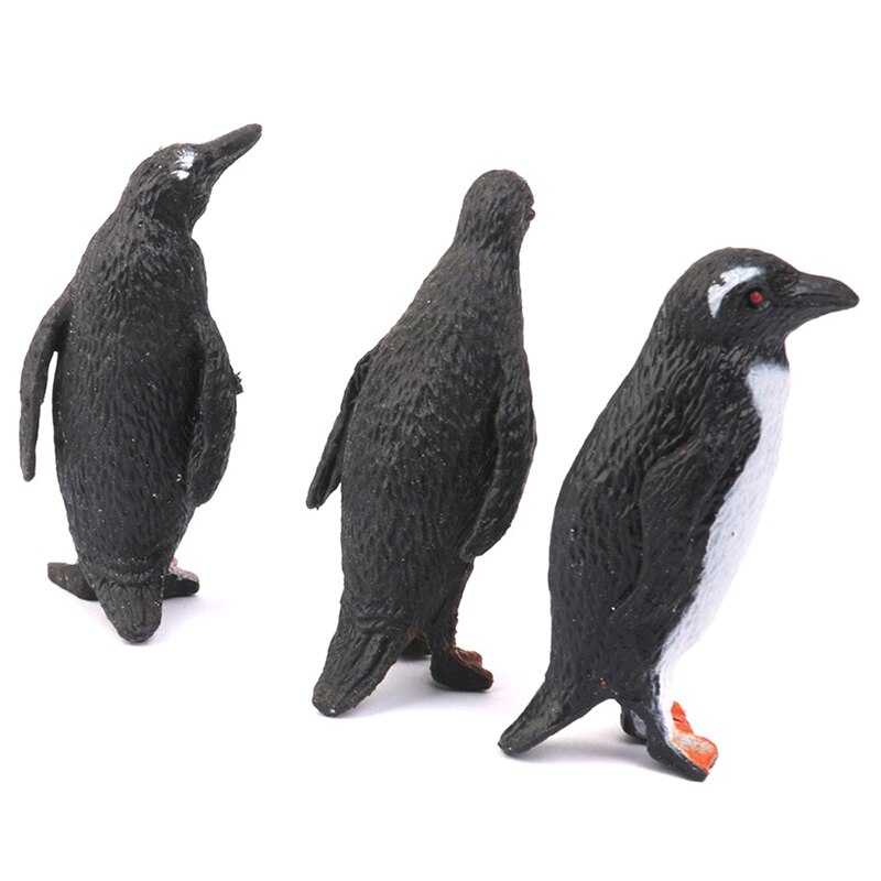 Plastic Penguin Ocean Animal Toy Model 8pcs Black + White