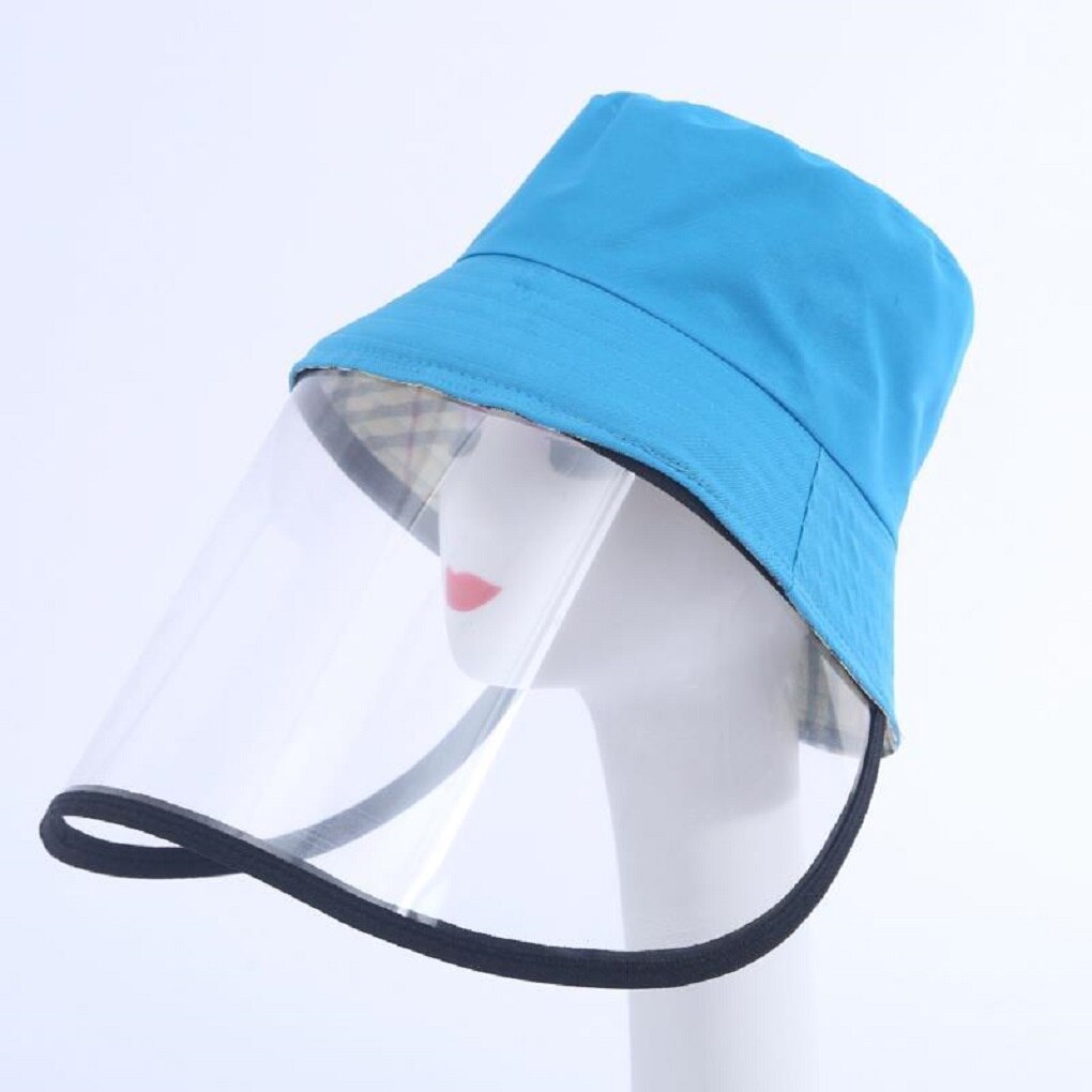 Chapeau de Protection contre les épidémies, chapeau Anti-salive, bouclier facial, Isolation, couverture faciale: Bleu