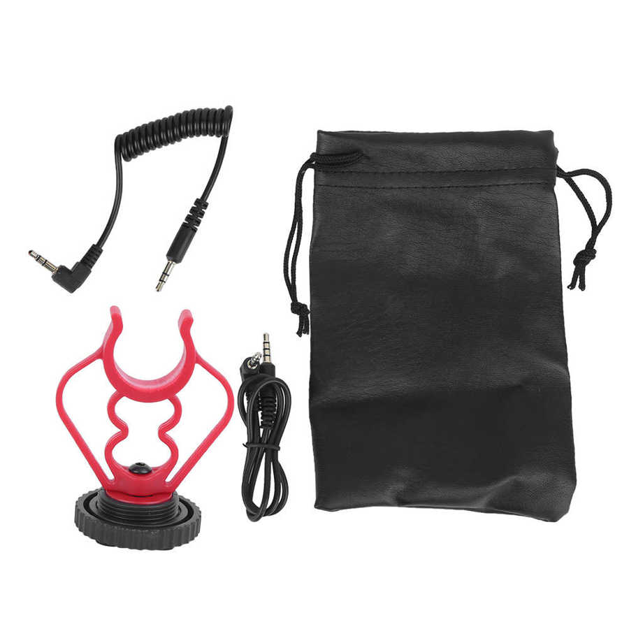 Mini Portable 3.5mm Condenser Microphone Phone Vlogging Video Record Camera Interview Mic with Muff studio microphone