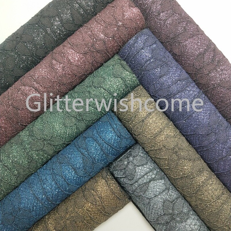 Glitterwishcome 21X29CM A4 Size Kant Glitter Stof, Glitter Leer, faux Leer stof Vinyl voor Bows, GM508A