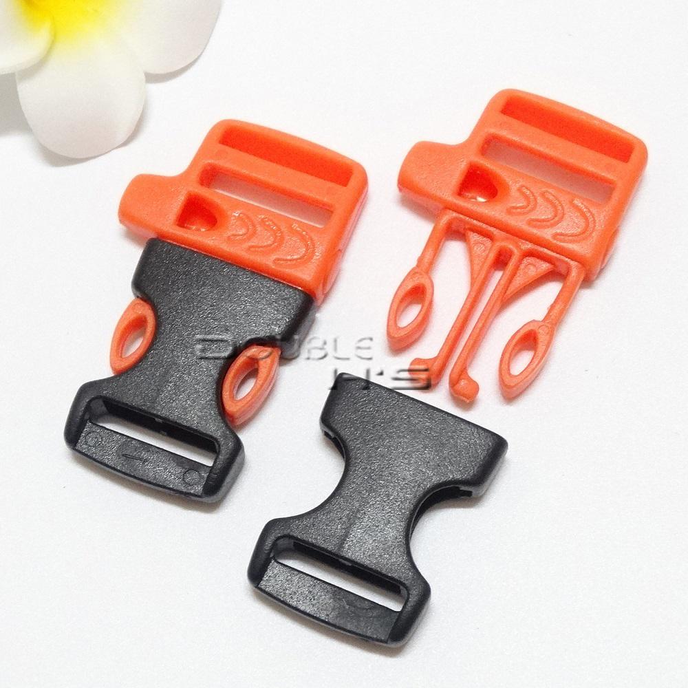 5 stks/partij 5/8 "(15mm) Emergency Side Release Whistle Gespen Paracord Armband