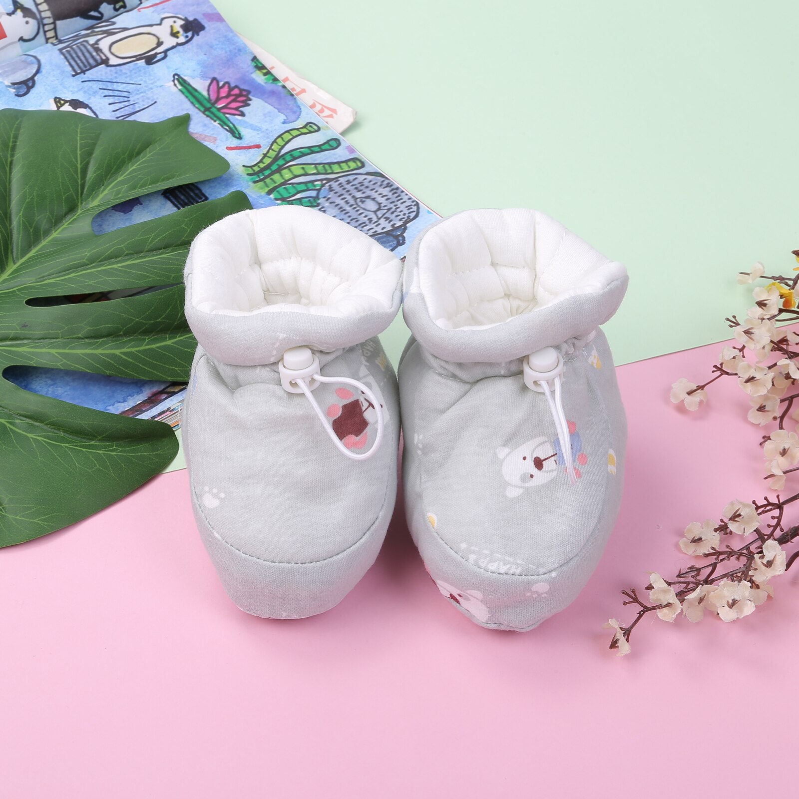 Emmababy Pasgeboren Baby Booties Leuke Gedrukt Winter Slippers Zachte Zool Toddle Eerste Wandelaars Wieg Schoenen: 010