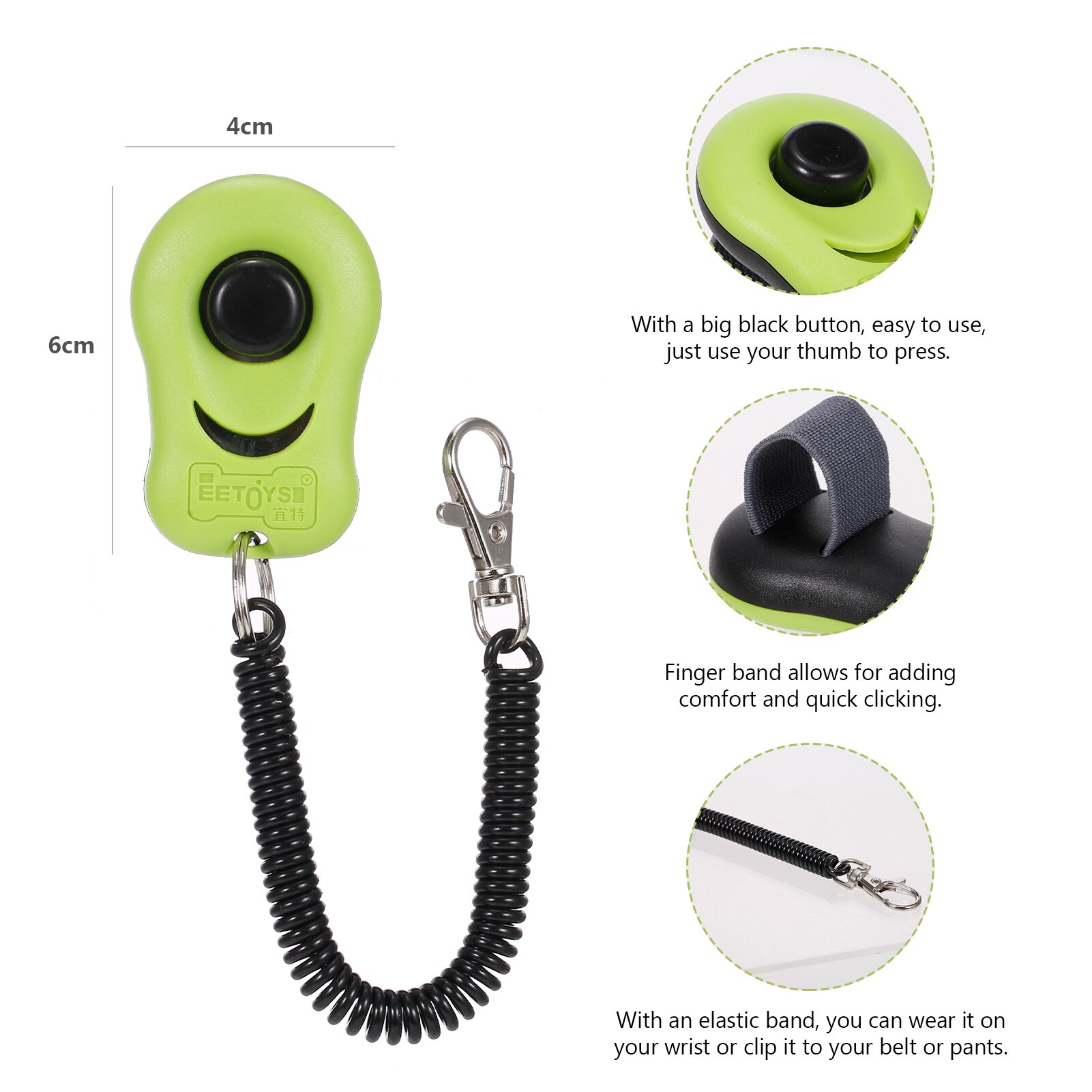 Pet Click Device Dog Training Clicker with Wrist Strap Positive Behavior Reinforced and Train for Dogs Cats Puppy Birds Horses