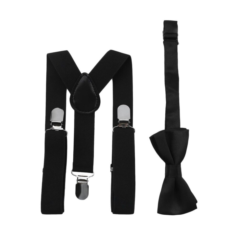 Kids Elastische Bretels & Bow Tie Bijpassende Smoking Pak Unisex Jongen Meisje Bowtie Kinderen Kostuum Verstelbare Y-Back Brace riem